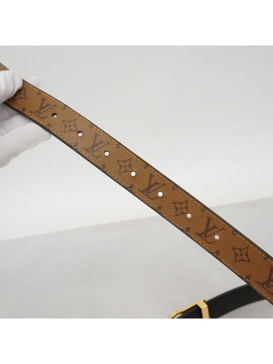 Louis Vuitton Belt Monogram Reverse Ceinture Dauphine 80 32 Brown Black
